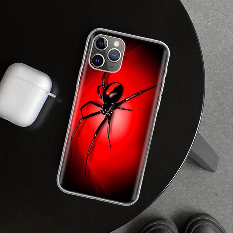 Чехол для телефона с изображением паука Черная вдова для iPhone 11 12 13 Mini 14 15 Plus 16 Pro Max 17 Air 7 8 + SE Художественный Индивидуальный Fundas