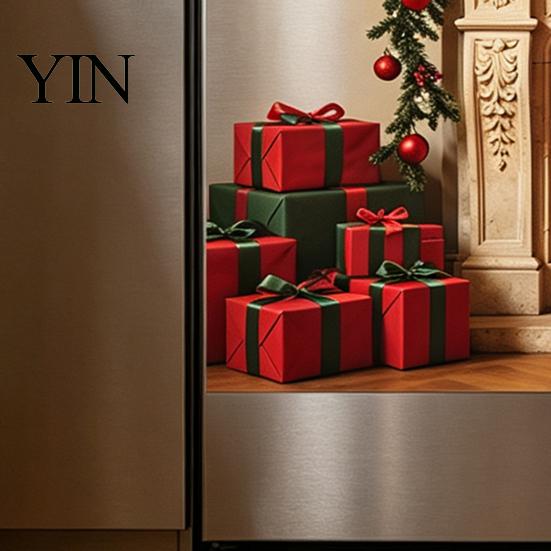 Rental Friendly Wall Sticker Fireplace Flame Decal, PVC Removable Christmas Sticker, Waterproof Decal Oil Proof Decorative Mural for Kitchen