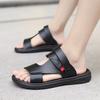 Летние уличные сандалии для мужчин, повседневные спортивные тапочки из искусственной кожи, нескользящие дышащие римские туфли, пляжные шлепанцы, садовая обувь 2025