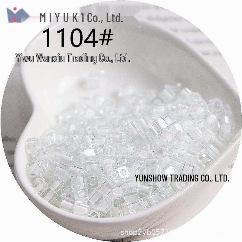 MIYUKI 4mm Transparent Dyed Core Sugar Cube Beads for DIY Bracelets
