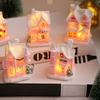 Resin LED Light Snow House Cute Christmas House Ornament  Party Favors