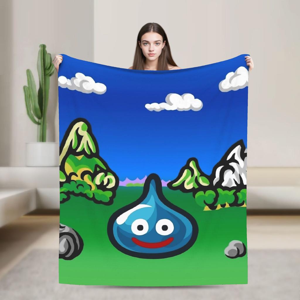 Dragon Quest Slime Blanket Travel Flannel Throw Blanket For Couch Chair Sofa Bed Super Warm Design Quality Bedspread Gift