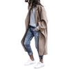 Womens Long Wool Coat 2026 Elegant Solid Color Slim Fit Warm Overcoat Winter Office Wear