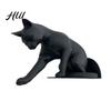 Industrial Style Bookshelf Accessory Cat Bookend Stand Matte Black Paw Design Stable Non-Slip Book PLA Material Decorative Desktop Organizer