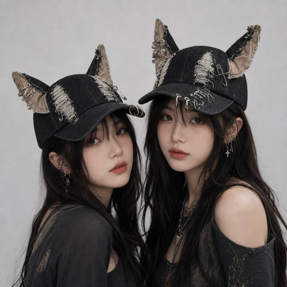 Frayed Edges Baseball Cap Distressed Details Y2k Baseball Cap Wash Baseball Cap Party Wear