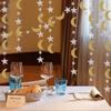 Eid Mubarak Decor Gold Glitter Moon Star Garland Ramadan Kareem Decoration Banner for Home Islamic Muslim Ramadan Ornaments