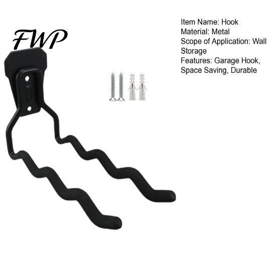 Garden Hose Hanger U-Shaped Garage Storage Utility Hook, Heavy Duty Metal Organizer, Wall Mounted Hooks for Workshop Space Saving Extension