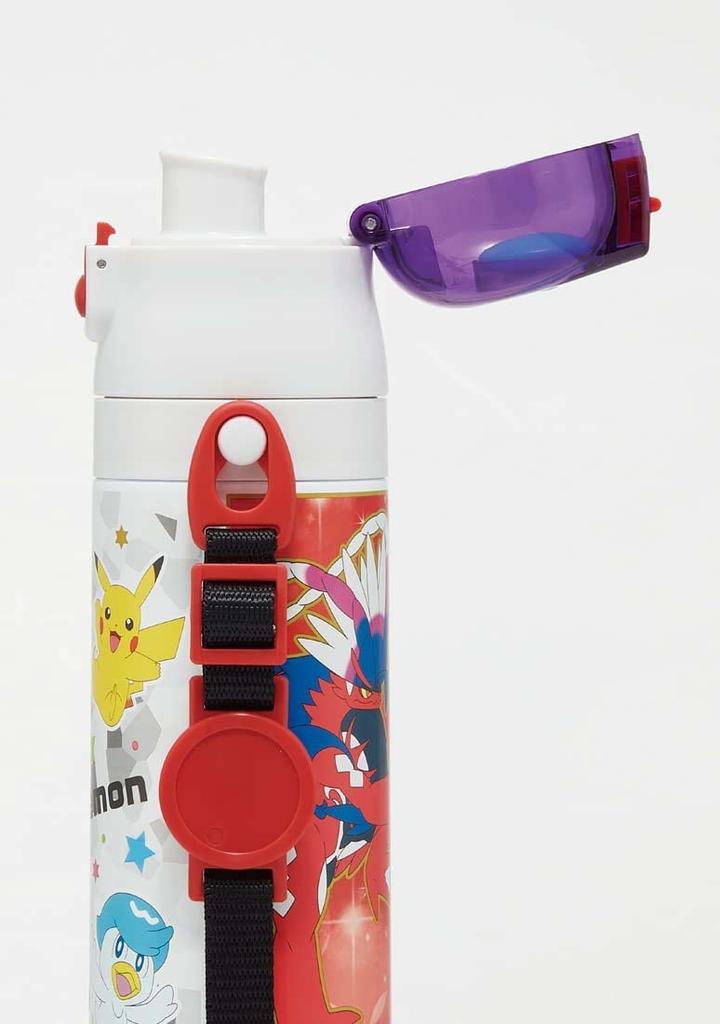 Skater Бутылка для воды из нержавеющей стали для питья 470 мл, чашка для питья 430 мл, Pokemon 23N, легкая, для мальчиков, Pocket Monster, спортивная