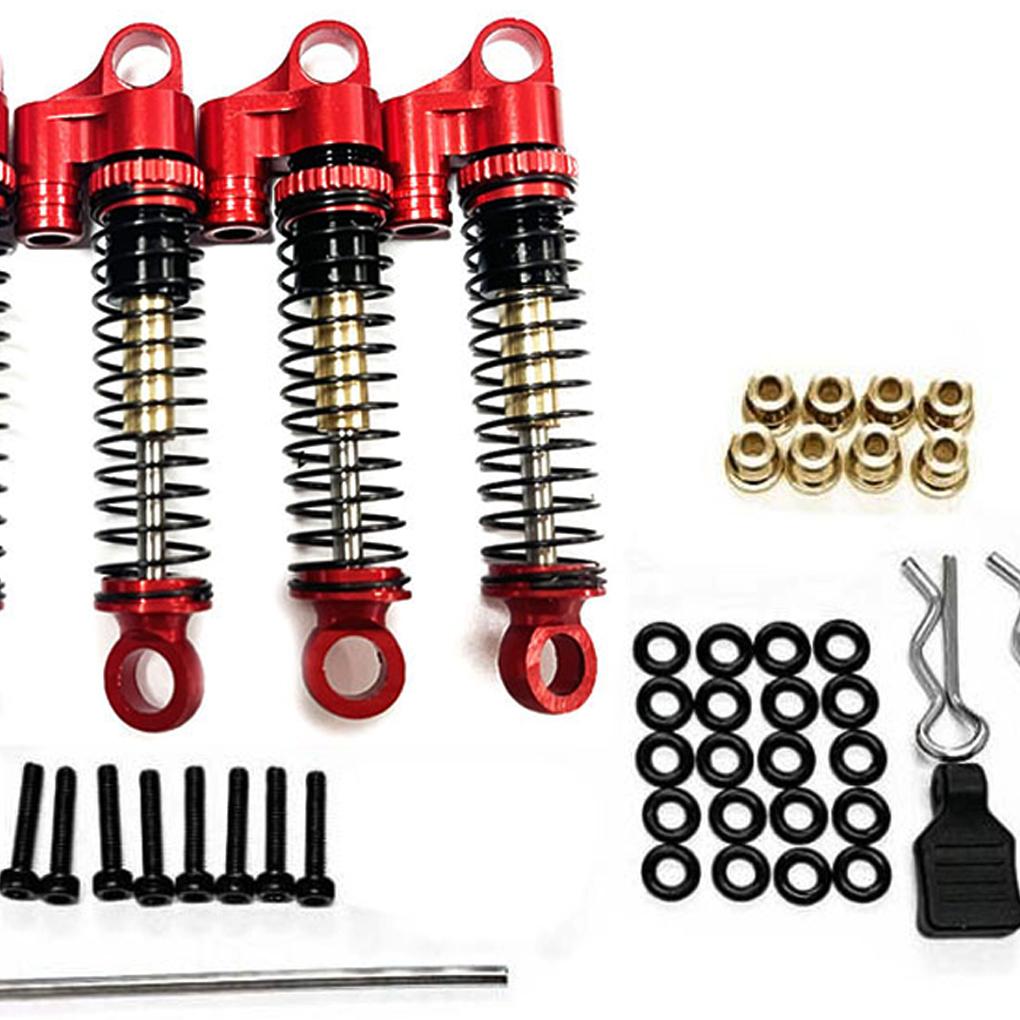 4pcs Aluminum Alloy 1/24 Front Rear Shock Absorber For Axial SCX24 RC Car Part RC Car Accessories Replacement Parts