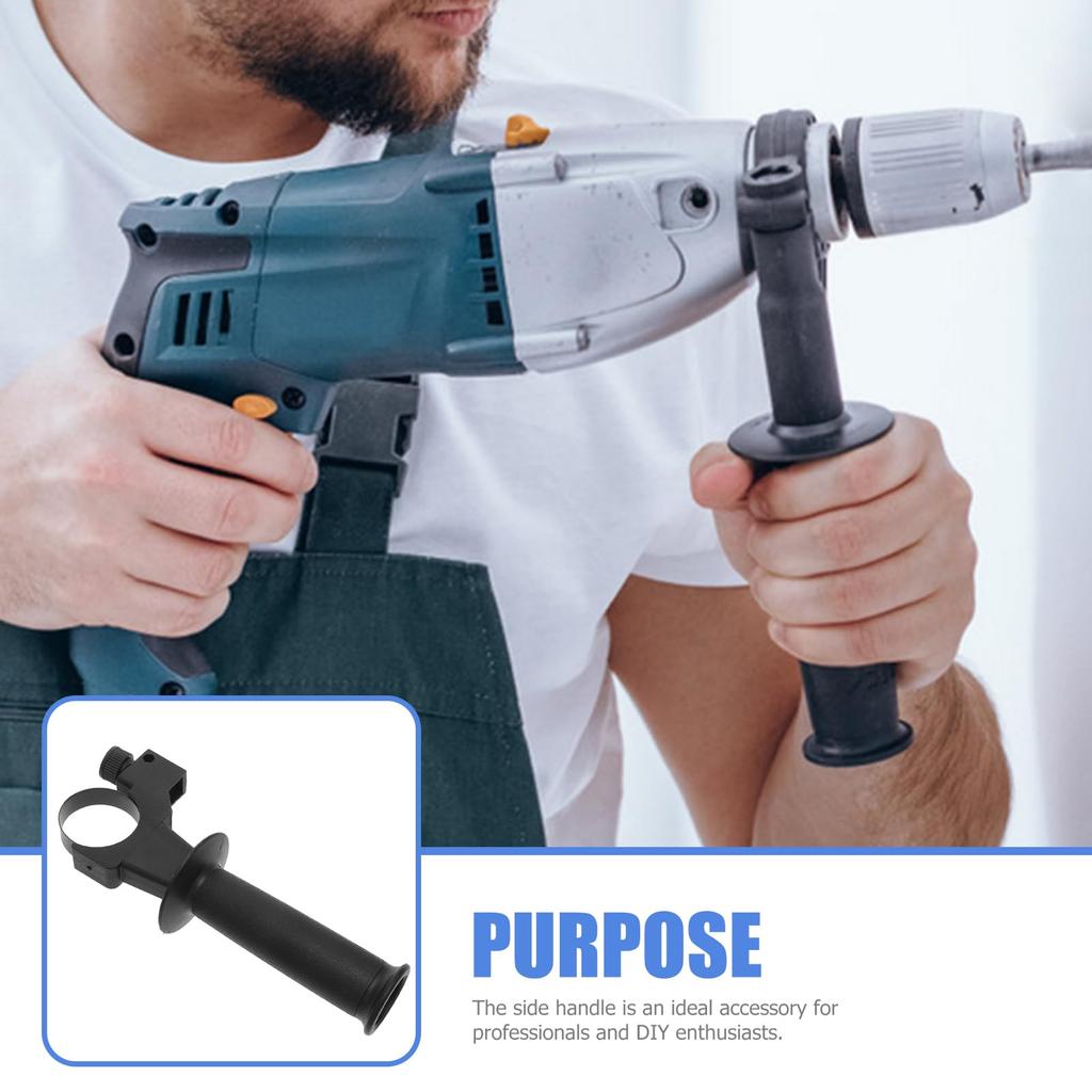 FRCOLOR Прочная рукоятка для ударной дрели Ручка для электрического молотка Прочная рукоятка для электрического молотка Маленькая сменная рукоятка Товары для дома Маленькая боковая рукоятка Нескользящая