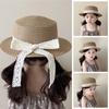 Outdoor Children Straw Hats French Style Baby Sun Hat Ins Bow Lace Straw Hat for Kids
