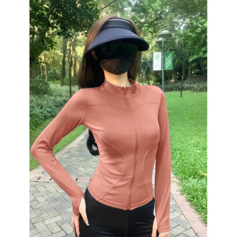 Sunscreen clothes, yoga clothes, women's zipper jackets, sports tops, slim-fitting long-sleeved outer wear, running professional training fitness