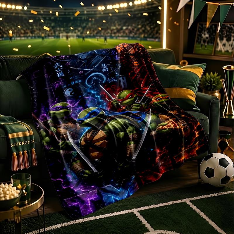 Ninja Turtles Adventure Throws Blanket Flannel Blankets Plush for Couch Bed Gifts for Men Women Travel picnic blanket Christmas fan gifts