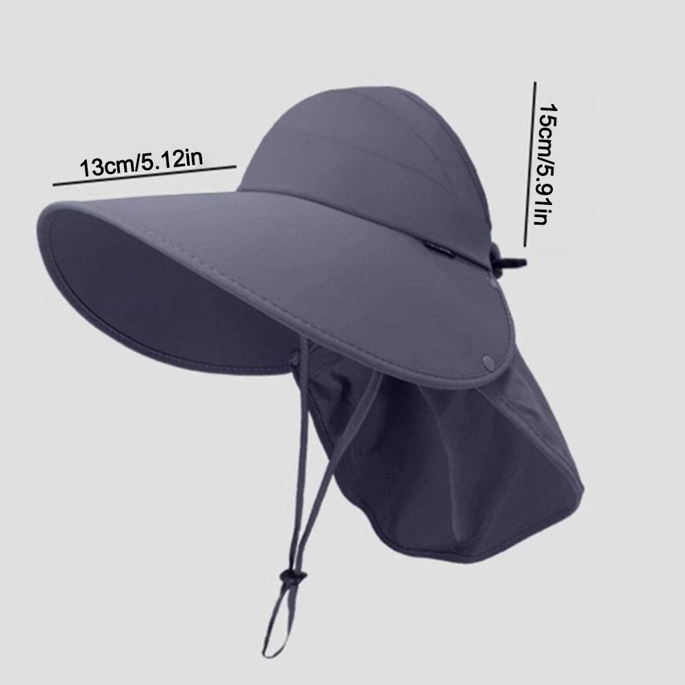 Breathable Sunscreen Cap Wide Brim Shawl Cap New Bucket Hat  Women