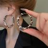 Серьги-пусеты Silver Needle Leopard Resin Geo Round, в стиле ретро Myer, нишевый дизайн для женщин
