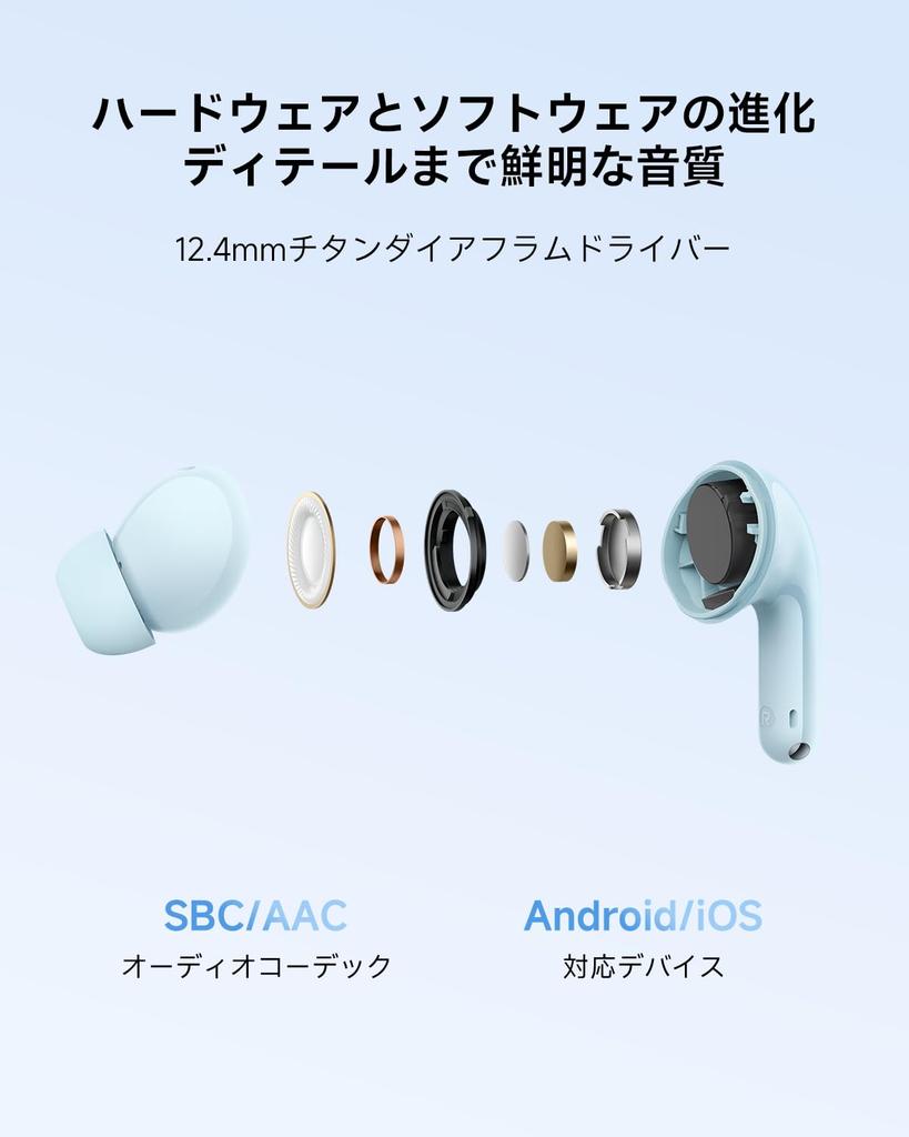 Xiaomi Redmi Buds 8 Lite Wireless Earphones ANC Noise Cancelling 12.4mm Driver Bluetooth 5.4 Fast Charging Compact Blue