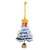 Knitted Christmas Tree Ornament Multi-Layered Mini Crochet Christmas Tree Hanging Decoration with Bell And Star Top Colorful Small Xmas Tree