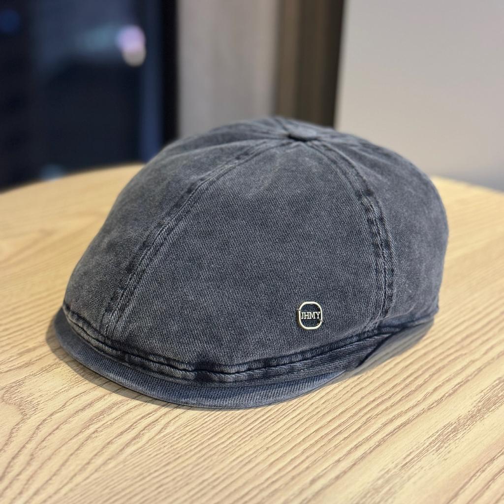 Korean-style vintage denim forward cap for women, new model, makes the face look smaller, casual and versatile, can be worn backwards, beret,