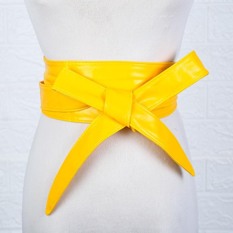 Женский модный пояс из искусственной кожи без пряжки, кожаный ремень с галстуком-бабочкой, широкий пояс, декоративный чехол на пояс