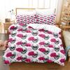 Комплект постельного белья Roses and Skulls All Season Twin Single Twin Full Queen King Size Bed Set Aldult Kid Bedroom Duvetcover Sets Anime