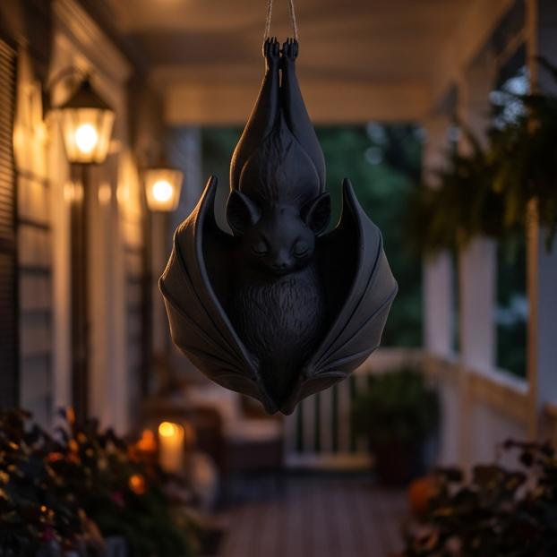 Halloween Bat Pendant Decoration - Cross-Border Gothic Hanging Ornament for Party Home Spooky Holiday Decor Display Lightweight Resin Craft Design