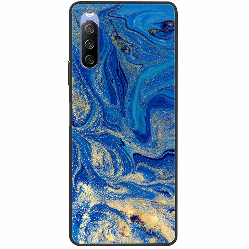 Мягкий чехол для Sony Xperia 10 III Case 5 III Мягкий силиконовый Черные чехлы для Sony Xperia 1 III / Xperia1 XZ4 Чехлы Крутой Мрамор