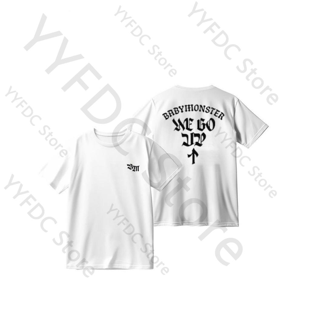 BABYMONSTER 2ND MINI ALBUM WE GO UP T Shirt Kpop Fashion Street Hip Hop Letter Print Tshirt Fans Cotton Long Sleeve Tee Tops