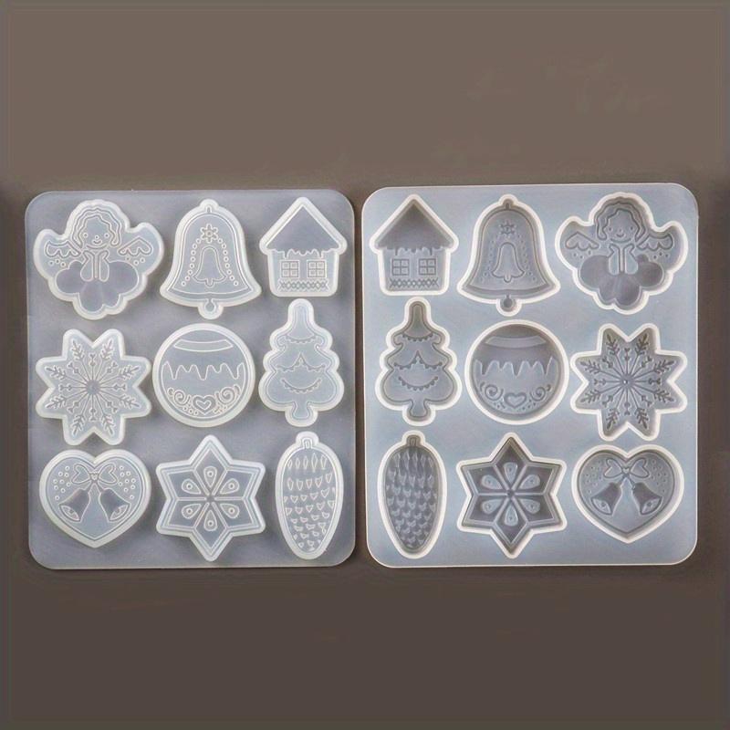 1pc New DIY Crystal Epoxy Mold Christmas Tree Snowflake Elk Pendant Keychain Listing Jewelry Silicone Mold Set Silicone Molds