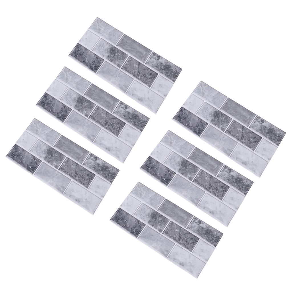 6 листов самоклеящейся водонепроницаемой антимасляной плитки для кухонного фартука