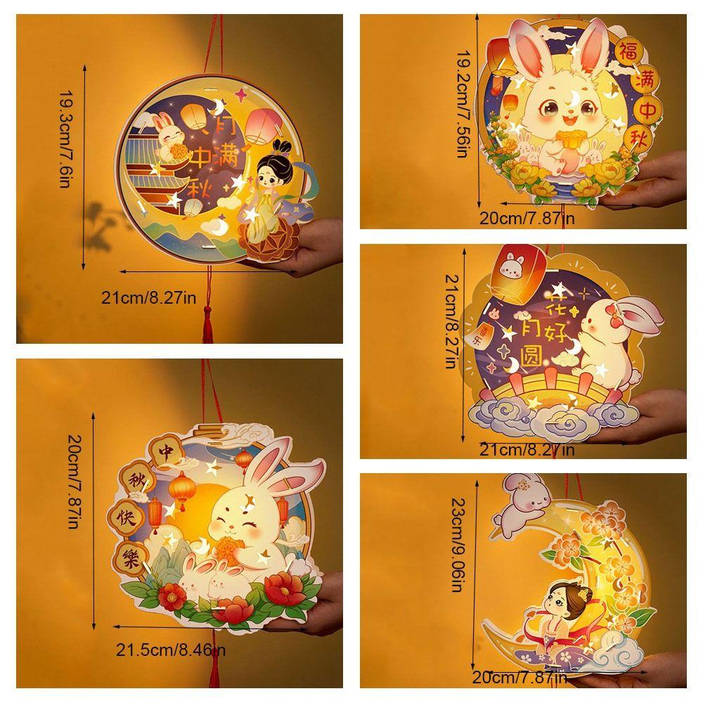 Светящиеся кроличьи фонарики Мультяшный фонарик Набор материалов для DIY Фонарь на Праздник середины осени Подарки