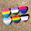 Nengdou T13 LGBT Pride Pin Heart Love Badge Rainbow Flag Gay Lesbian Bisexual Transgender Pansexual Asexual Symbol Rozet Brooch