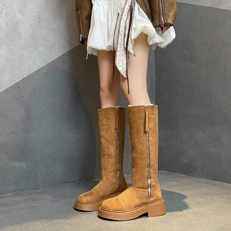 [Фанфна] Ретро длинные зимние сапоги женские 2025 осень новинка бархатные утолщенные теплые модные универсальные сапоги