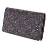 Визитница Inden большой емкости из оленьей кожи, фиолетовый x черный лак, узор из маленьких роз [Indenya] 2501-06-176