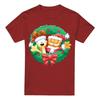 Мужская рождественская футболка с венком Гарфилда