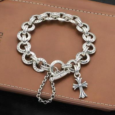 Мужской серебряный браслет с крестом в стиле ретро - модные ювелирные изделия