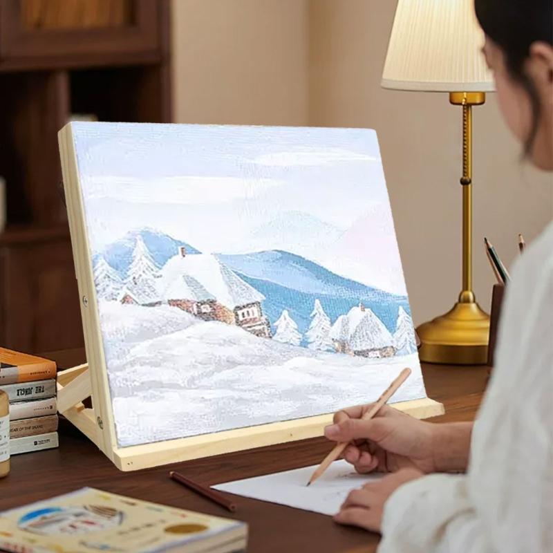 Portable Wood Tabletop Easel Angles Adjustable Drawing Easel Stand for Artist Beginner Sketching Watercolor Oil Painting