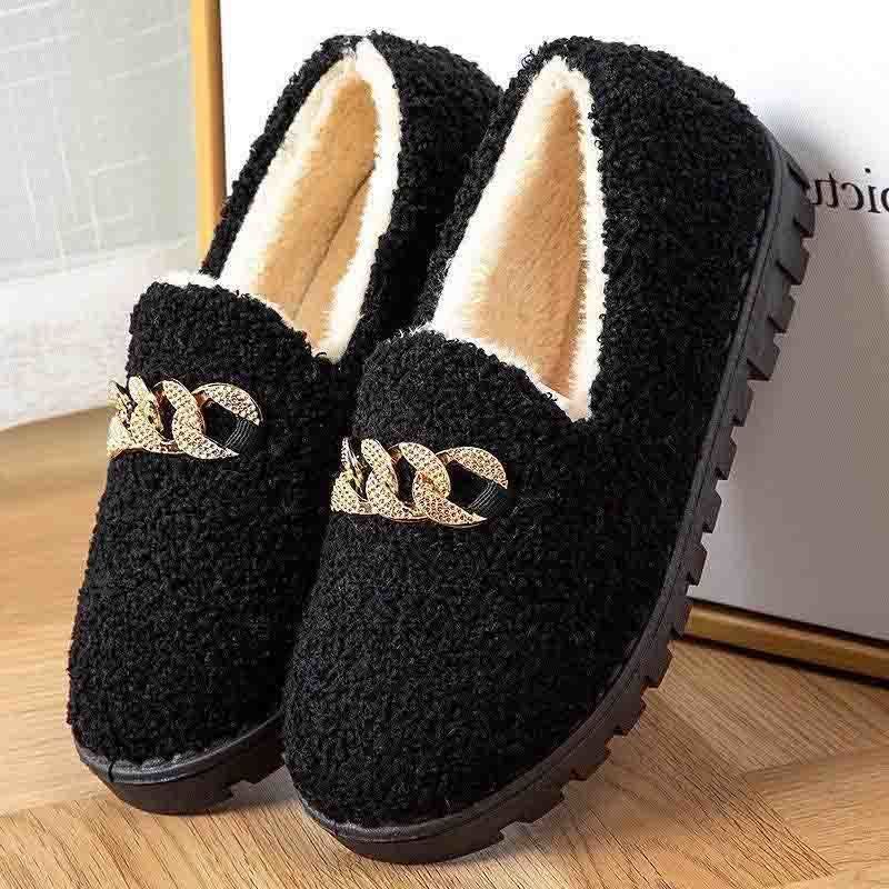 Flats Women 'S Shoes Winter Plush Thick Warm Beanie Cotton Shoes Women Casual Sneakers Ladies Loafers Female Sports Walking Shoe