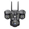 Triple-Lens 360° Wireless Solar Camera with Three-Screen Display