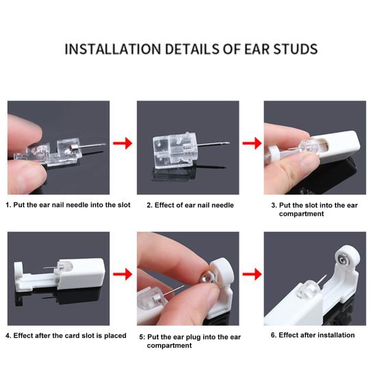 1 комплект, серьги-гвоздики для пирсинга ушей, одноразовые портативные устройства для пирсинга без боли, быстрое устройство для пирсинга для повседневной жизни