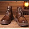 Осень Ранняя Зима Обувь из Натуральной Кожи Мужская Мода Одинарные Ботинки Бренд Мужские Ботильоны Черный Коричневый Нескользящая Толстая Подошва