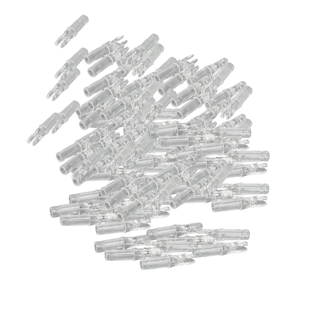 100pcs Archery Arrow Nock Durable Plastic Insert Arrow Nocks Light Weight Arrow Nocks Replacement for Archery Bow Transparent