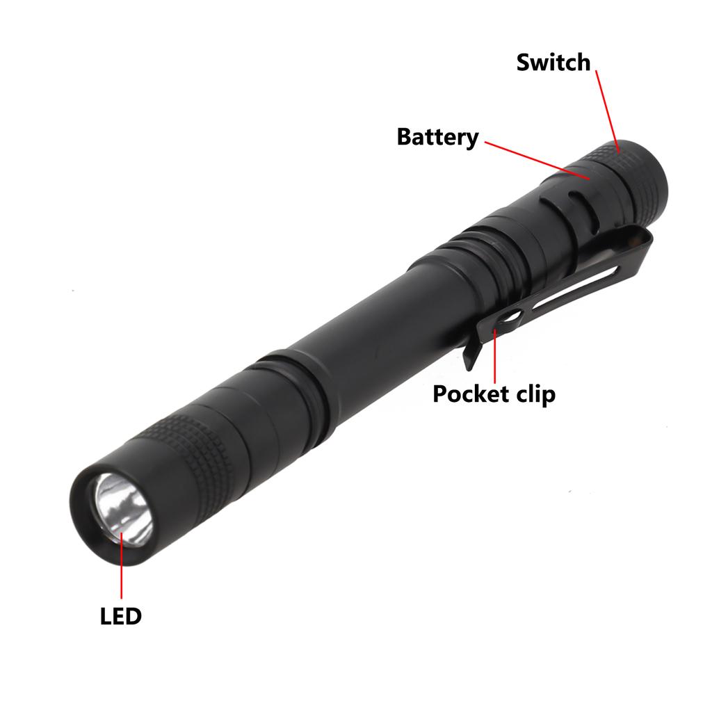 8000LM Mini LED Flashlight Portable Penlight Torch With Clip for Outdoor Camping Hiking Fishing Night Riding Rescue Work Light