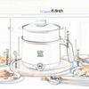 Electric Hot Pot with Steamer Multi Function Portable Noodles Cooker 1.8L Ramen Cooker for Steak Pasta Dumpling Shabu Shabu Soup
