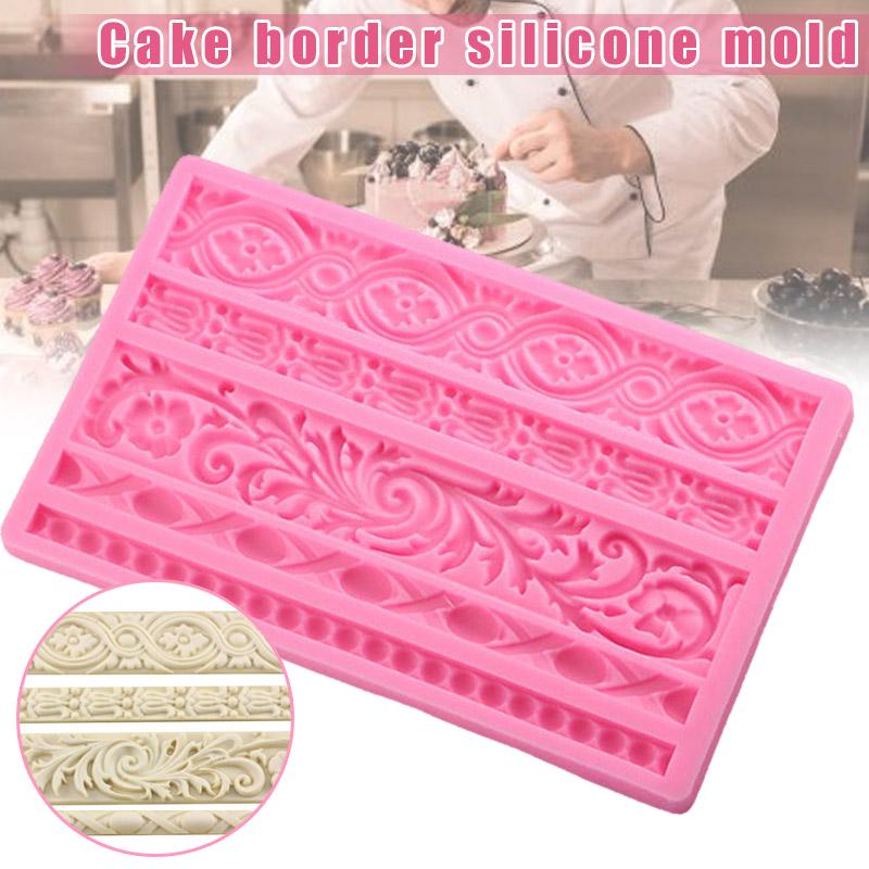 DIY Барочный Рельефный Бордюр Форма для Торта Силиконовая Форма для Украшения Торта Инструменты для Мастики Форма для Шоколада и Конфет Инструменты для Украшения Торта Мастикой