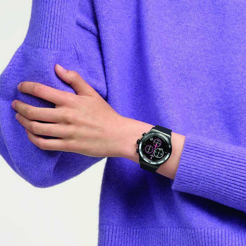 Swatch Унисекс Черные Часы YVB413 YVB413