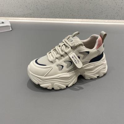 Кроссовки с толстой подошвой, увеличивающие рост, женские весенние сетчатые дышащие повседневные туфли, легкие универсальные спортивные туфли