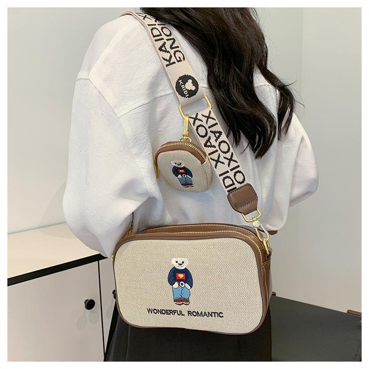 Katie Bear 2025 Autumn Fashion Canvas Crossbody Bag - Stylish & Trendy Women's Accessory