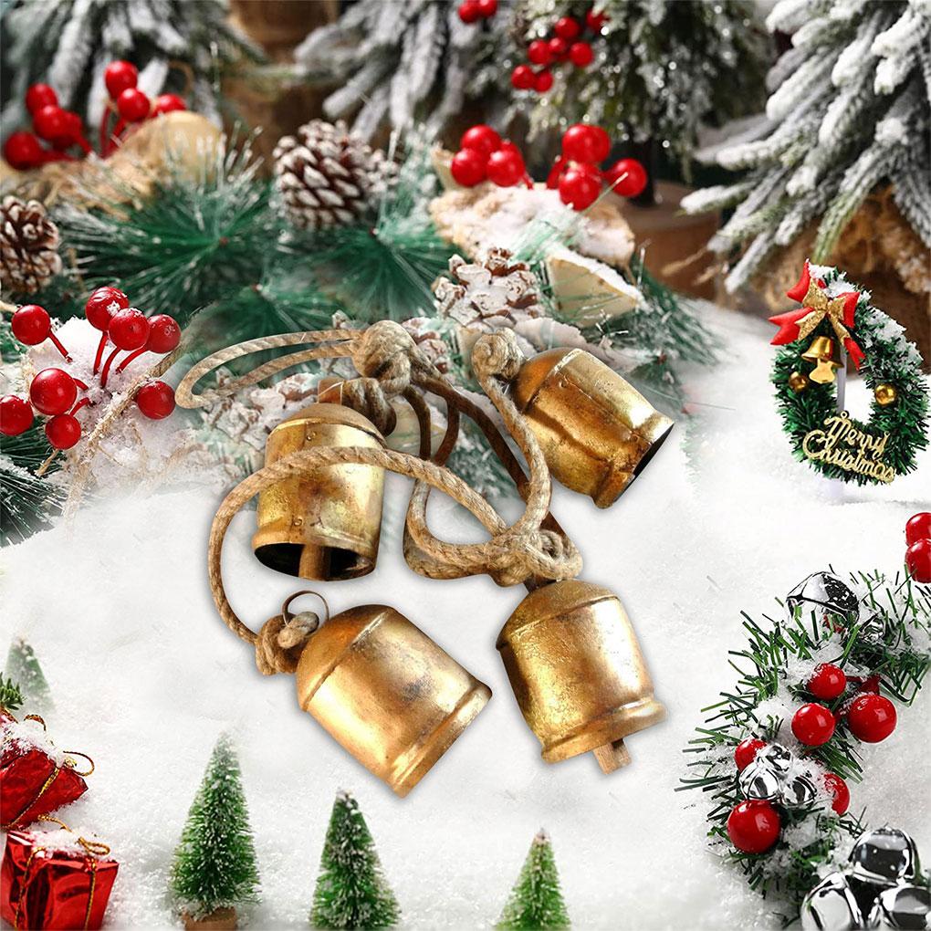 Рождественский колокольчик Праздничные украшения для радостного праздничного сезона Винтажный рождественский коровий колокольчик Легко