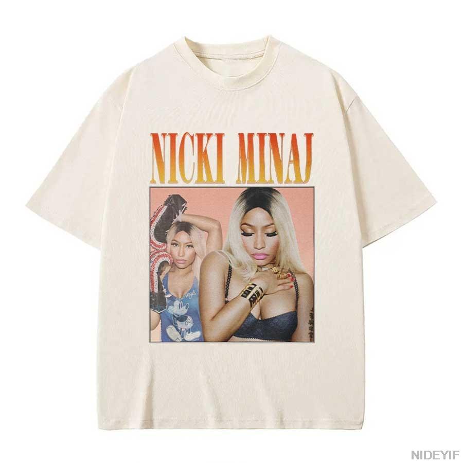 2024 Rapper Nicki Minaj Graphic Print Tshirt Unisex Unisex Hip Hop Casual Tshirts Unisex Vintage Tees Male Oversized Streetwear P10