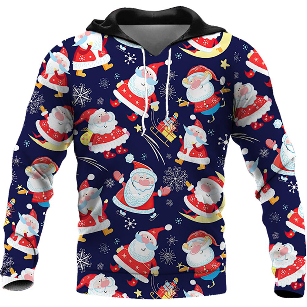 Christmas 3d Printed Sweater Autumn Santa Claus Fashion Shirts For Men Holiday Clothing Hoodies Men Clothing Streetwear